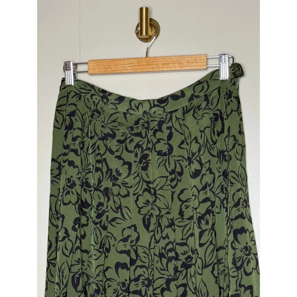 Kasper ASL Vintage Olive Floral‎ Skirt Suit Set Size 10 Cottagecore